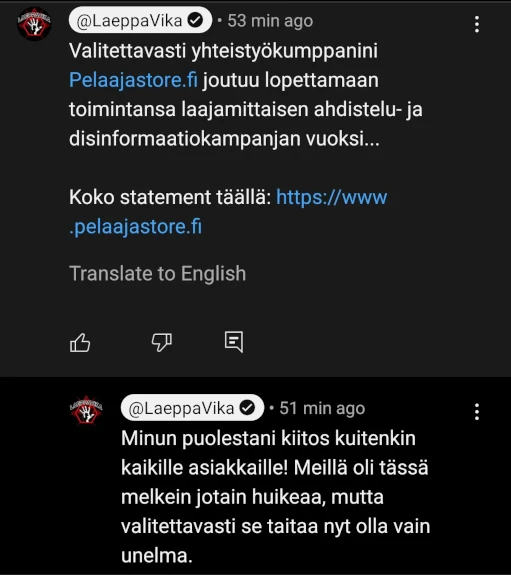 Pelaajastore lopetti toimintansa yllättäen v0 msl3ei8mr1nh1